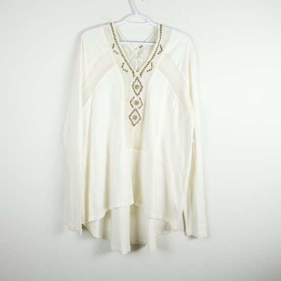 Free People Embellished Sequin Long Sleeve Tunic M - Picture 1 of 2